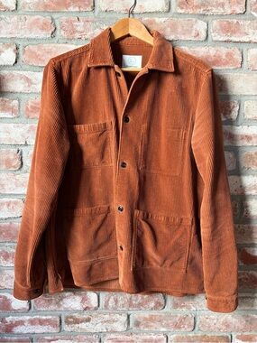 Men's Corduroy Work Jacket in Rust Orange
